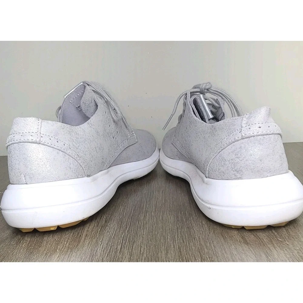 FootJoy Flex LX Golf Shoes Womens 9M Silver Metallic Spikeless FJ Leather Foam